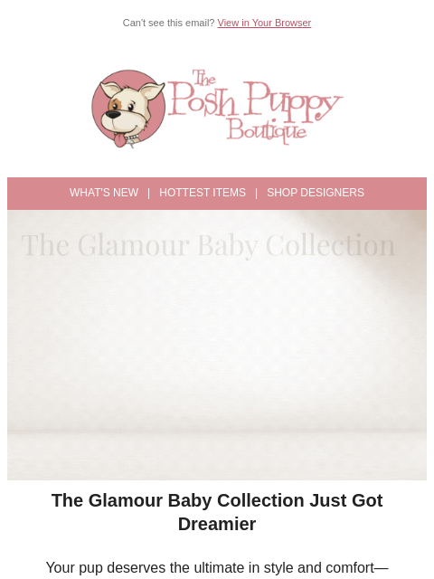 poshpuppyboutique newsletter: ✨ Sweet Dreams in Style – New Glamour Baby Beds!