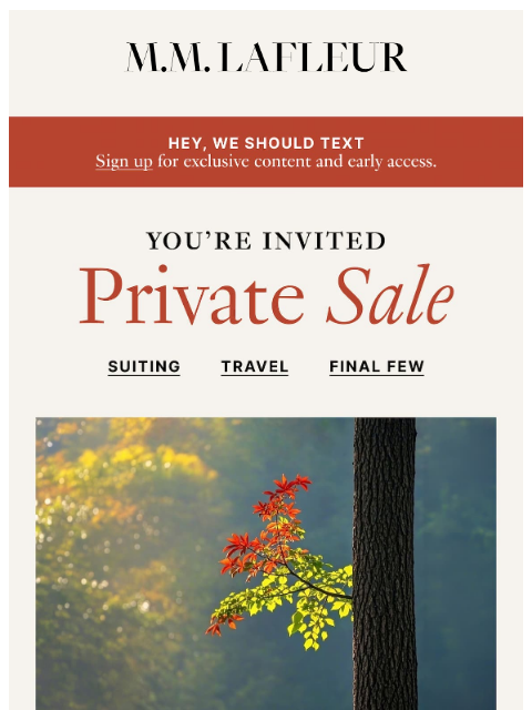 mmlafleur newsletter: Your invitation to the Private Sale.