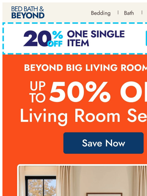 bedbathandbeyond newsletter: Sit back and save up to 50%