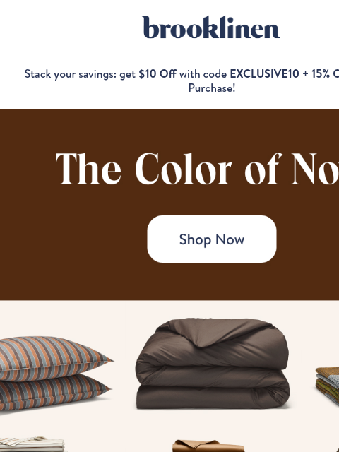 brooklinen newsletter: The Color of Now