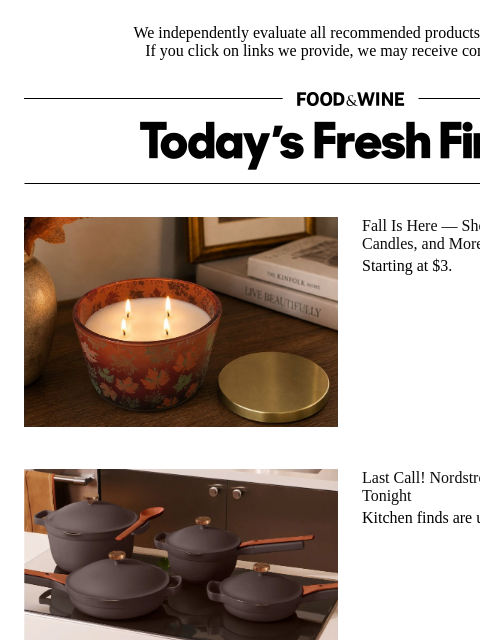 foodandwine newsletter: Last Call! Nordstrom's Savings Event Ends Tonight ...