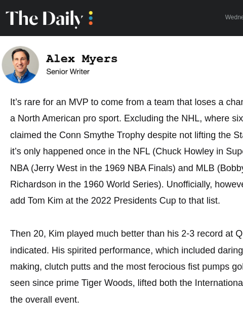golfdigest newsletter: The Presidents Cup needs this ‘villain’ to step up