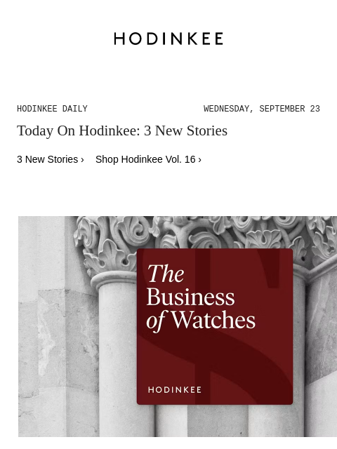 hodinkee newsletter: Hodinkee Daily | 09/23/2026
