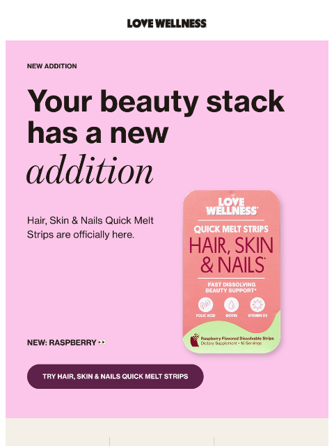 lovewellness newsletter: NEW: RASPBERRY 👀