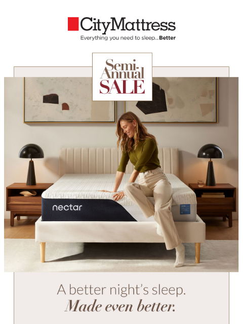 citymattress newsletter: Semi-Annual Sale: Up to 50% off Mattresses