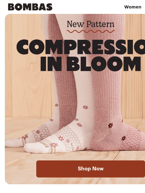 bombas newsletter: New Floral Compression Socks 🌷