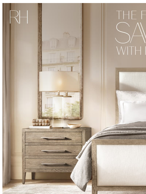 rh newsletter: Explore the Fall Clearance. Up to 70% Off Bedroom,...