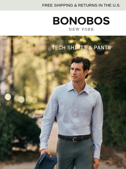 bonobos newsletter: Commute-Proof Shirts & Pants