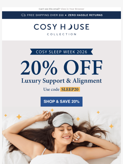 cosyhousecollection newsletter: 20% OFF Everything for Better Sleep 😴