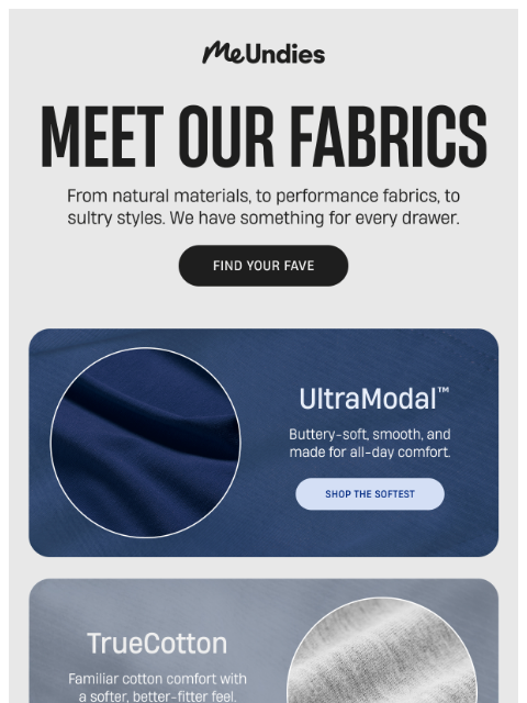 meundies newsletter: Your comfiest pair starts here
