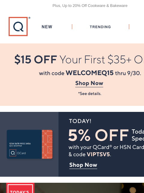 qvcemail newsletter: Up to 35% Off Temp-tations® + TSV® + Get $15 Off