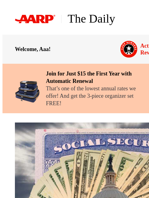 aarp newsletter: The Daily — Would a Government Shutdown Delay Soci...