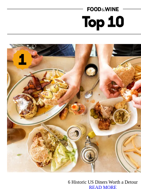 foodandwine newsletter: 6 Historic US Diners Worth a Detour