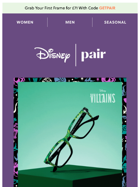 paireyewear newsletter: DISNEY VILLAINS😈👑🍎🐾