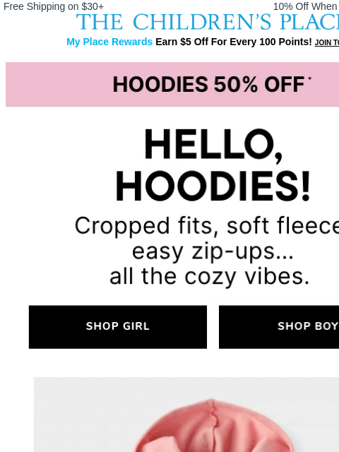 childrensplace newsletter: Getting Cozy: It's Hoodie Season 💕