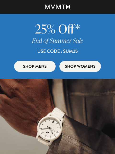 mvmt newsletter: Get an EXTRA 25% Off Do-It-All Ceramics