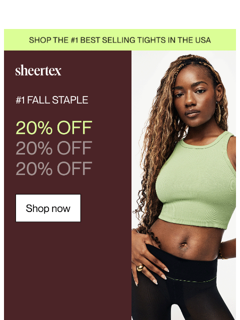 sheertex newsletter: 20% OFF SITEWIDE