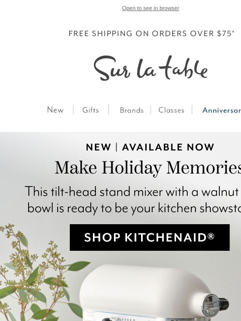 surlatable newsletter: New from KitchenAid  🤍 