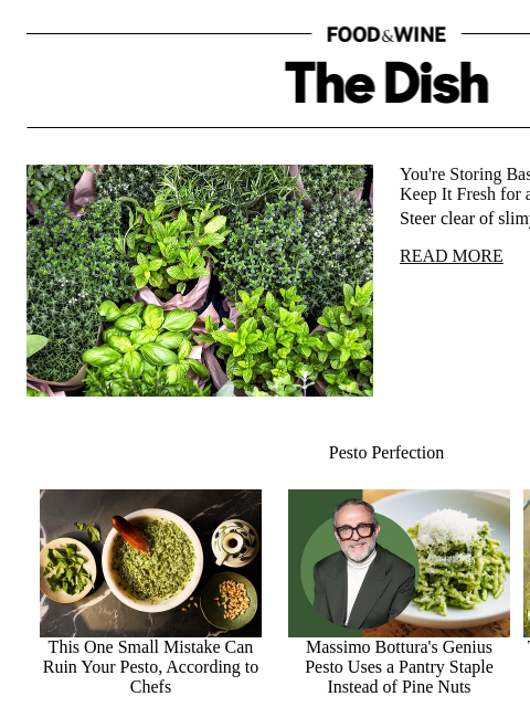 foodandwine newsletter: You're Storing Basil Wrong — Here's How to Keep It...