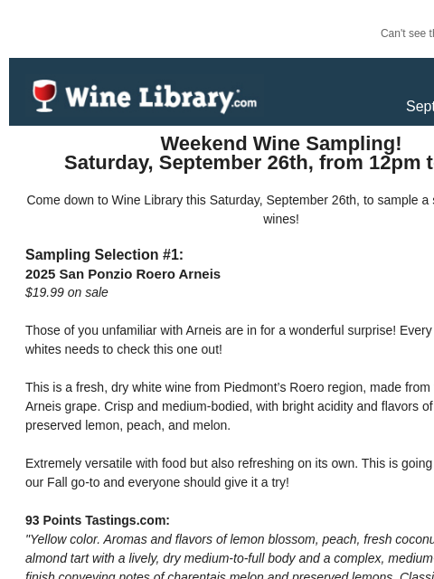 winelibrary newsletter: Sample a 96 point Red plus a few of our new favori...