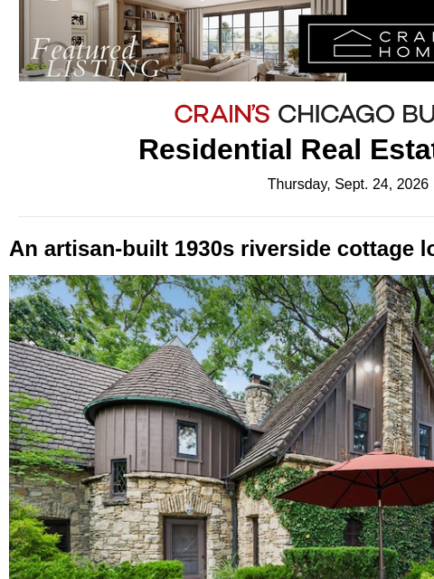 crainalerts newsletter: 1930s riverside cottage comes up for sale