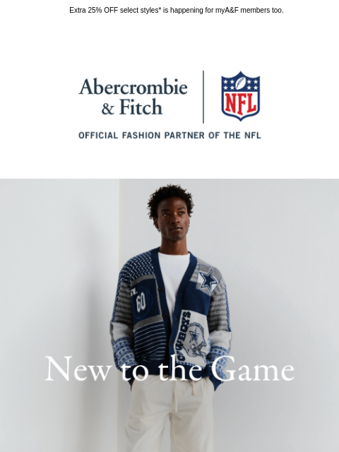 abercrombie newsletter: Layer up in NEW NFL.