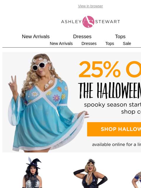 ashleystewart newsletter: 🎃25% off Halloween Costumes!🎃