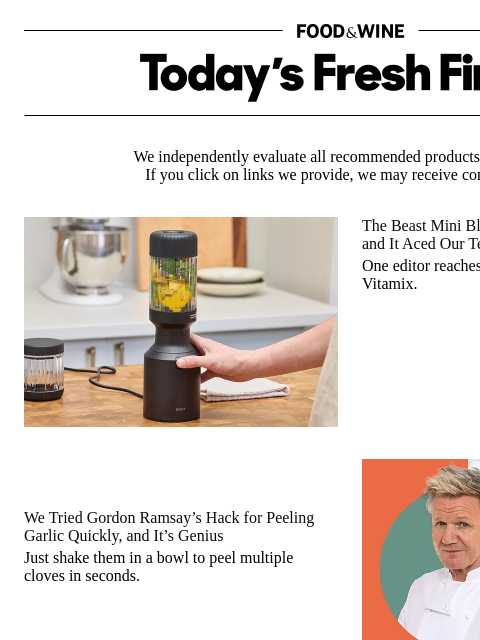 foodandwine newsletter: Gordon Ramsay's Hack for Peeling Garlic Is Genius
