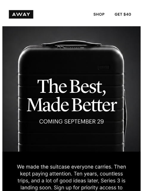 awaytravel newsletter: Coming Soon: Our biggest innovation yet.