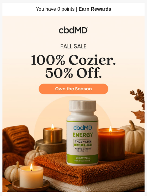 cbdmd newsletter: Layer Up With 50% Off