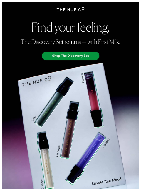 thenueco newsletter: The Discovery Set is back — now with First Milk