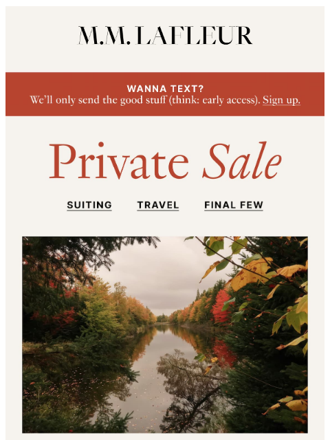 mmlafleur newsletter: Private Sale savings inside.