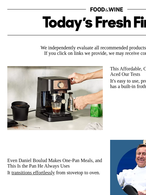 foodandwine newsletter: Daniel Boulud's Secret to Effortless One-Pan Meals
