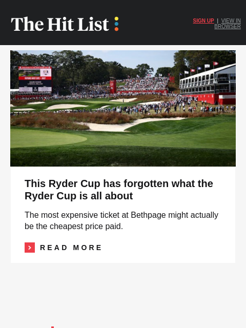 golfdigest newsletter: Rory’s all-time Ryder Cup chess move