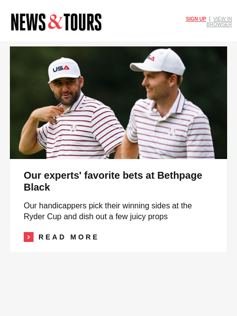 golfdigest newsletter: A vibes-only guide to the Ryder Cup