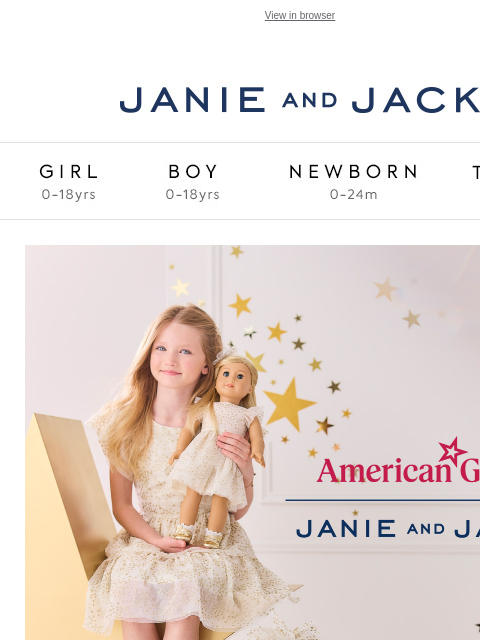 janieandjack newsletter: ✨Just arrived: American Girl x Janie and Jack✨