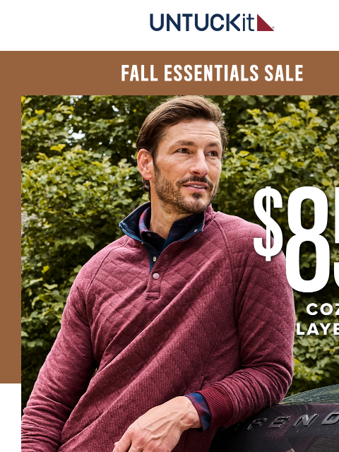 untuckit newsletter: $85 Cozy Layers For Fall | On Sale Now 🍂