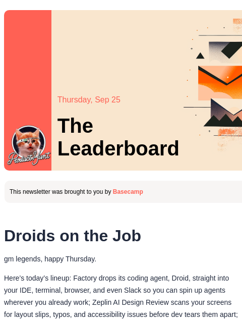 producthunt newsletter: 😸 These are the droids you're looking for