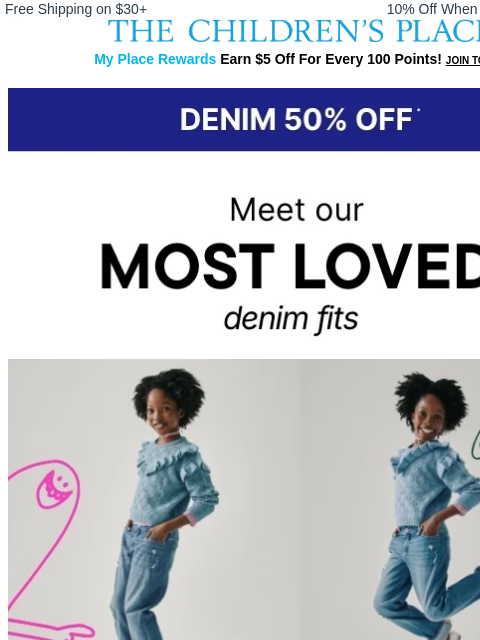 childrensplace newsletter: 4 Best-Selling Denim Fits You Need