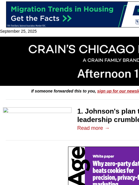 crainalerts newsletter: City Council leadership shuffle collapses
