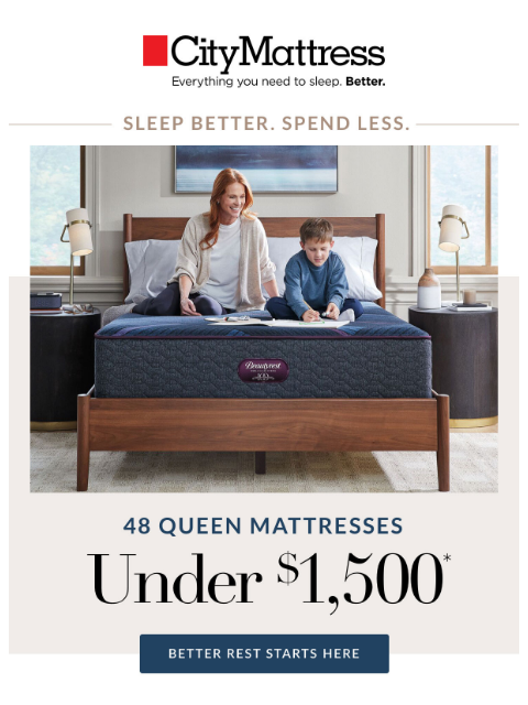 citymattress newsletter: 48 Mattresses Under $1500? Yes, Really.