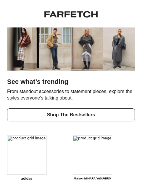 farfetch newsletter: Trending now