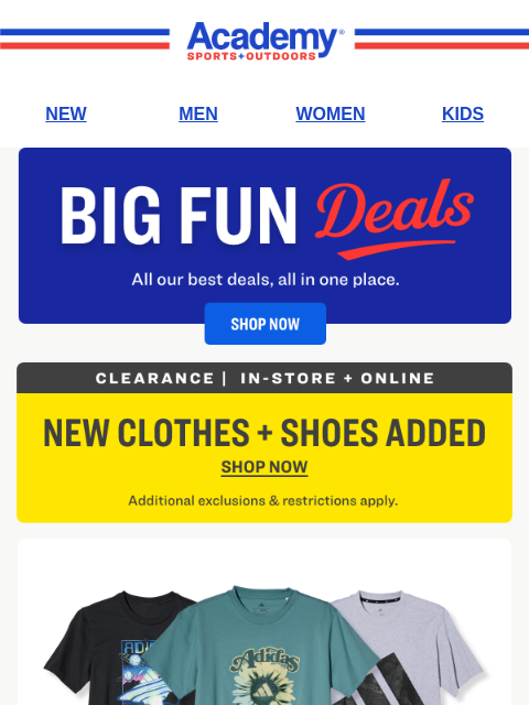 academy newsletter: Get the Latest adidas Graphic Tees, from $19.99