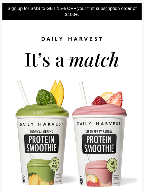 daily-harvest newsletter: Smoothies that just click