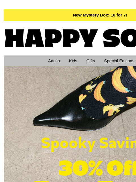 happysocks newsletter: Hungry for Savings? It's 30% Off!
