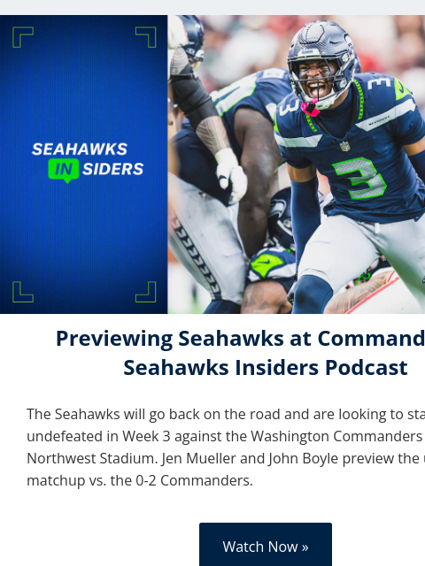 seahawksemail newsletter: What to Watch In Seahawks Matchup at Washington