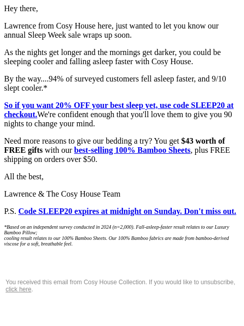 cosyhousecollection newsletter: Make this the week you put sleep first