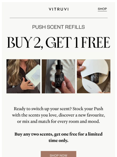 vitruvi newsletter: Unlock Your FREE Push Scent 🌟