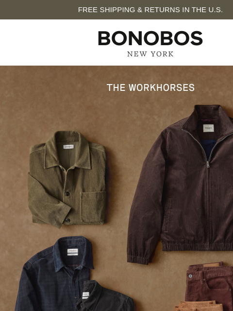 bonobos newsletter: See Fall’s Corduroy Workhorses
