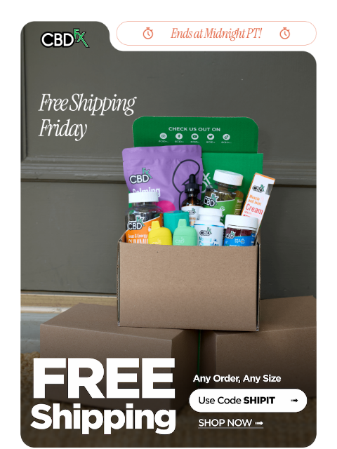 cbdfx newsletter: Free shipping, no minimum 📦